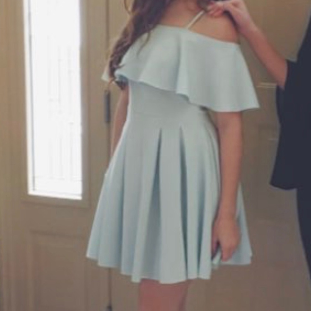 ASOS Blue off-shoulder dress